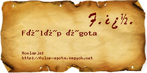 Fülöp Ágota névjegykártya